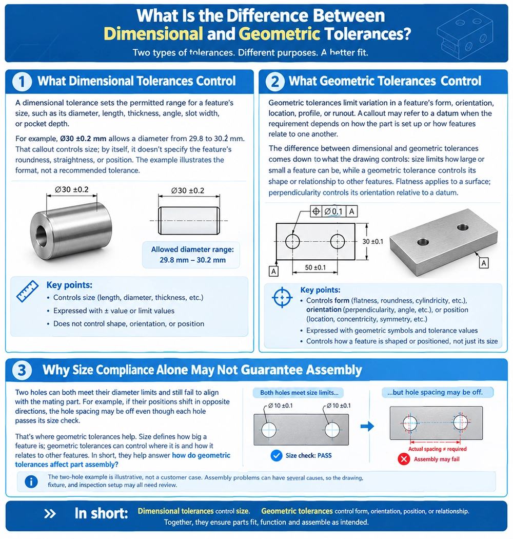 Difference Between Dimensional and Geometric Tolerances